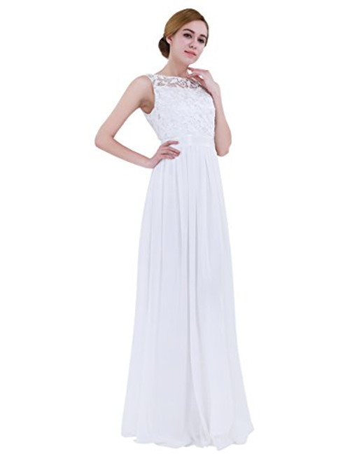 winying Womens Embroidered Chiffon Wedding Bridesmaid Maxi Dress Crochet Floral Lace Long Evening Prom Gown White 14 winying Womens Embroidered Chiffon Wedding Bridesmaid Maxi Dress Crochet Floral Lace Long Evening Prom Gown White 14
