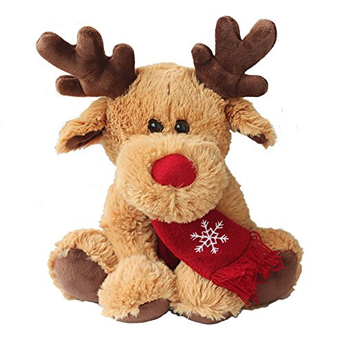 Minibaby Rudolph Red Nose Reindeer Stuffed Plush Caribou Deer Cute for Babies Kids
