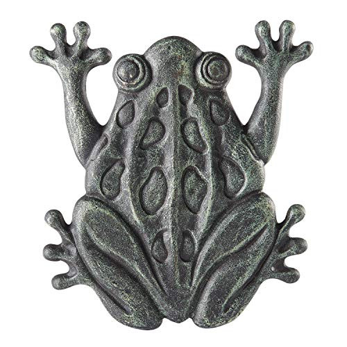 Upper Deck Cast Iron Frog Stepping Stone  Animal Garden and Yard Decor with Verdigris Finish
