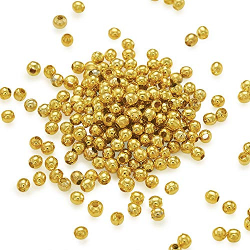 Craftdady 2mm Mini Round Ball Bead Spacers Golden Metal Tiny Smooth Rondelle Charm Loose Beads About 580Pcs for Jewelry Making Hole 1mm Craftdady 2mm Mini Round Ball Bead Spacers Golden Metal Tiny Smooth Rondelle Charm Loose Beads About 580Pcs for Jewelry Making Hole 1mm