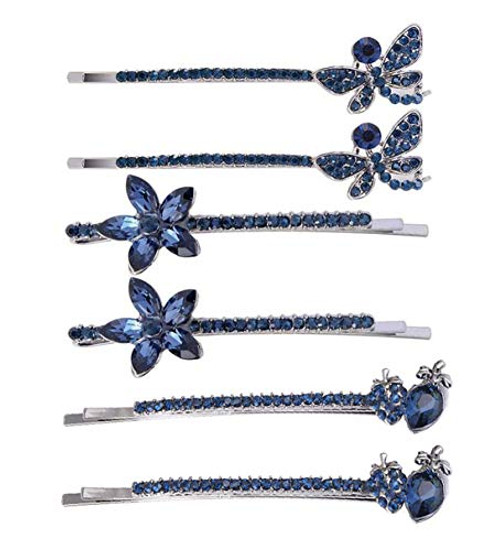 6PCS Women Lady Rhinestone Flower Butterfly Graphics Hairpin Side Clip Bobby Pin Crystal Hair Clips Hair Accessories B# 6PCS Women Lady Rhinestone Flower Butterfly Graphics Hairpin Side Clip Bobby Pin Crystal Hair Clips Hair Accessories B#