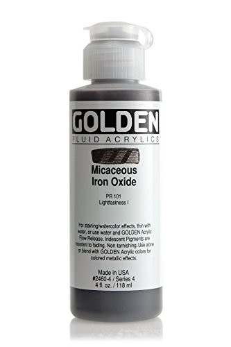 4 Oz Fluid Acrylic Iridescent Color Paints Color: Micaceous Iron Oxide (Coarse)