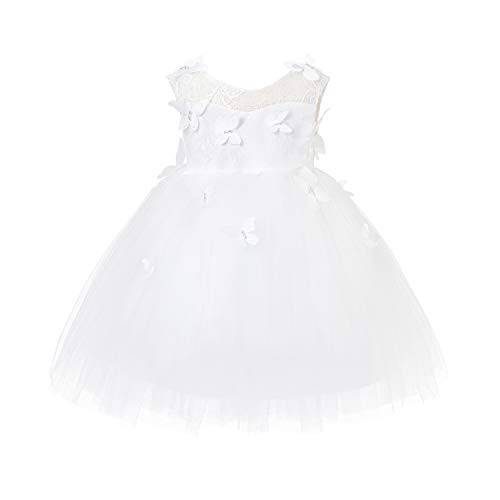 Baby Girls Special Occasion Dress Tulle Lace Dress Infant Princess Wedding Party Birthday Formal Dress 9M OffWhite