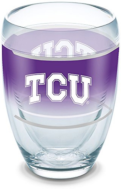 Tervis 1292130 TCU Horned Frogs Original Insulated Tumbler with Wrap, 9oz Stemless Wine Glass, Clear