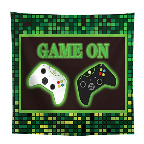 Allenjoy Video Game On Party Photography Backdrop Kids Boys Birthday Gaming Party Cake Table Decorations Baby Shower Photoshoot Banner 8x8ft Photo Shoot Booth Studio Props