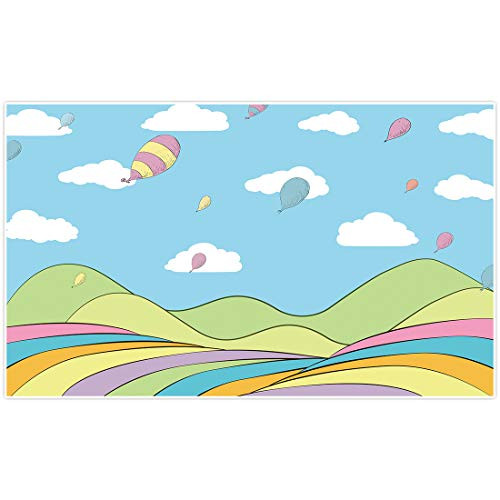 Allenjoy Oh The Places Youll Go Themed Backdrop Blue Sky White Clouds Balloons Photography Background for Kids Babies 1st Birthday Party Decor Banner Baby Shower 5x3ft Photo Booth Props