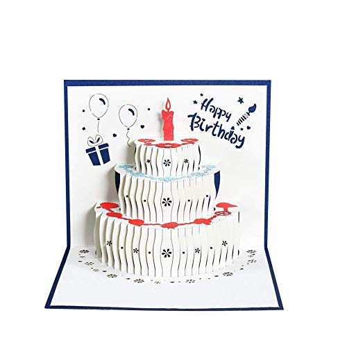 Magic Ants Pop Up Birthday Card 3d Open Birthday Cake Greeting Cards for Mom Mother Kids Blue Magic Ants Pop Up Birthday Card 3d Open Birthday Cake Greeting Cards for Mom Mother Kids Blue