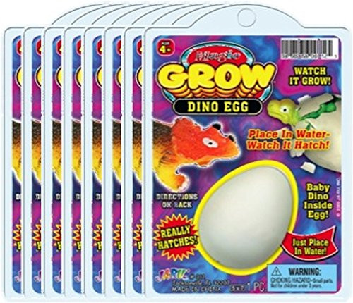 JA-RU Magic Grow Dino Egg (Party Favor Bundle Pack of 8)