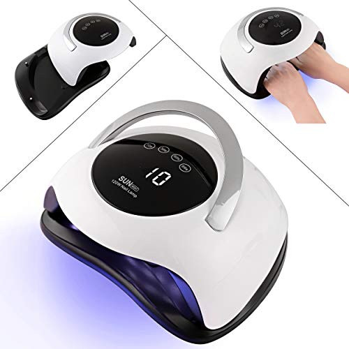 120W 36Pcs Lamp Beads UV LED Nail Lamp Portable Nail Curing Lamps with Handle Nail Dryers for All Gel Polish with Auto Sensor  LED Display Professional Nail Light with 4 Timer