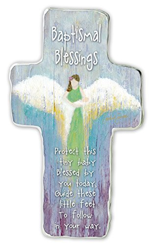 Cathedral Art SIM145 Baptismal Blessing Art Metal Cross, 6-Inch