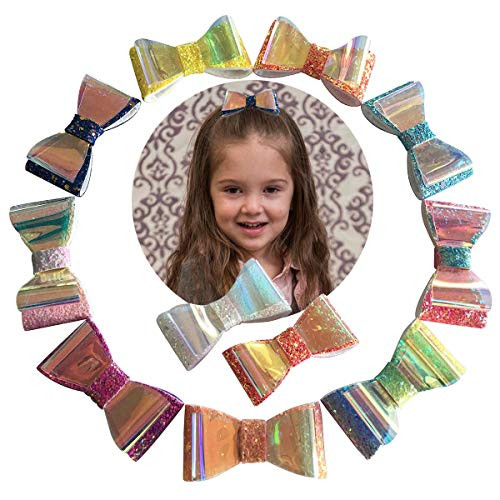 10pcs Double Layered Glitter Bows Hair Clips Baby Girls Hair Bows Clips by Yazon 10pcs Double Layered Glitter Bows Hair Clips Baby Girls Hair Bows Clips by Yazon
