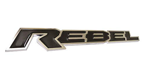 1pcs 13inch REBEL Tailgate Emblem Badge 3D Nameplate Replacement for Dodge RAM 1500 RAM 2500 3500 Chrome & Black