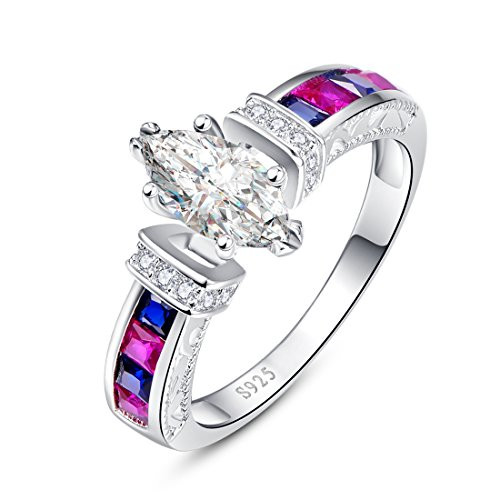 Merthus 925 Sterling Silver Cubic Zirconia CZ Promise Ring for Her Size 7 Merthus 925 Sterling Silver Cubic Zirconia CZ Promise Ring for Her Size 7