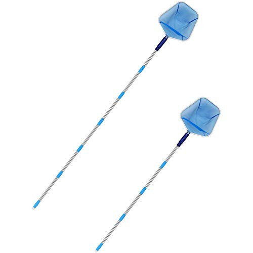GLORYA Pool Skimmer Net  Pool Leaf Skimmer with 10 ft Stainless Steel Pole  Pool Debris Rake with Fine Mesh Net Bag for Swimming Pool and Pond