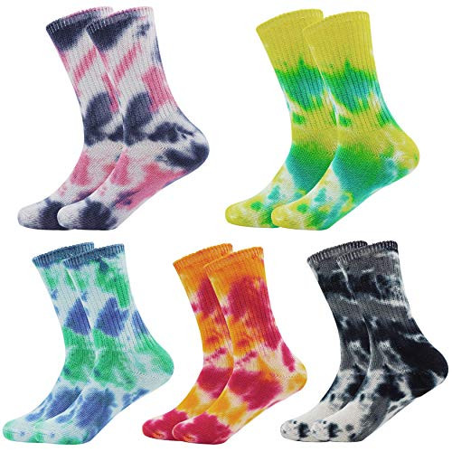 5 Pack Ladys Womens Colorful Tiedye Cotton Socks Soft Crew Socks 5 Pack Ladys Womens Colorful Tiedye Cotton Socks Soft Crew Socks