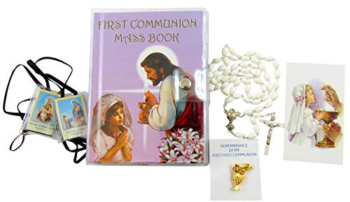 Westman Works First Holy Communion Girls Set 6 Piece Pack with Missal and Rosary in a Plastic Case Westman Works First Holy Communion Girls Set 6 Piece Pack with Missal and Rosary in a Plastic Case