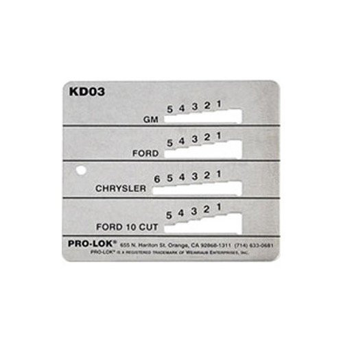 Pro-Lok Key Decoder - GM, Chrysler, Ford & 10cut