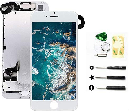 ZTR for iPhone 7 Plus 55 inch White Screen Replacement LCD Touch Digitizer Full Display Assembly with Front Facing Camera Proximity Sensor Ear Speaker and Full Repair Tools