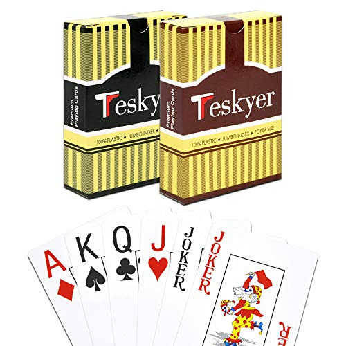 Playing Cards 100 Waterproof Plastic Playing Cards Poker Size Large Printed Jumbo Index 2 Decks of Cards BlackOrange Playing Cards 100 Waterproof Plastic Playing Cards Poker Size Large Printed Jumbo Index 2 Decks of Cards BlackOrange