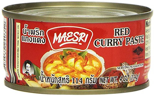 Maesri Thai Red Curry Paste  4 oz Pack of 4