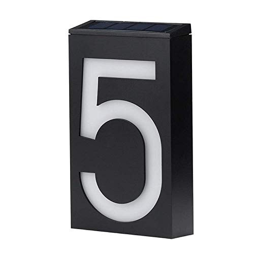 Solar House Numbers LED Lighted/Illuminated House Number Metal Address Plaque Address Numbers for Houses Address Plaque for Houses LED Address Sign from JBD Signature 5