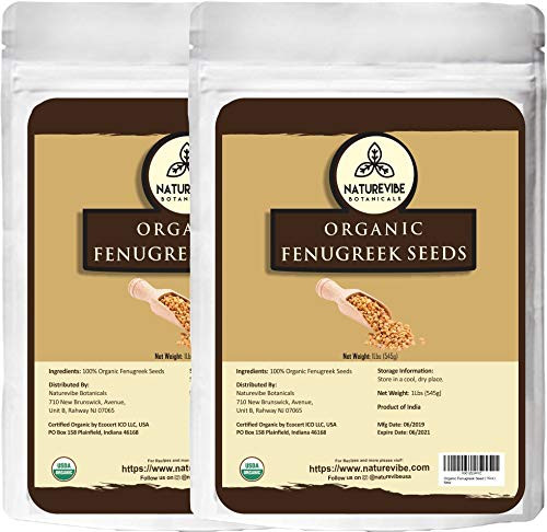 Naturevibe Botanicals Organic Fenugreek Seeds Whole 2Lb Pack of 2 1 lb each Methi Seeds Trigonella foenum graecum Gluten Free NonGMO Improves Hair and skin health Packaging may Vary Naturevibe Botanicals Organic Fenugreek Seeds Whole 2Lb Pack of 2 1 lb each Methi Seeds Trigonella foenum graecum Gluten Free NonGMO Improves Hair and skin health Packaging may Vary