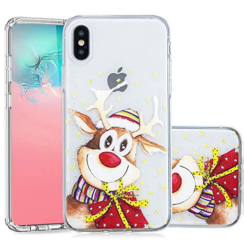 ISADENSER Christmas Case for iPhone Xs Max Christmas Case Style Christmas Tree Pattern Soft Clear Flexible TPU Back Case for Girls Children Women for iPhone Xs Max Christmas Case Bag Deer