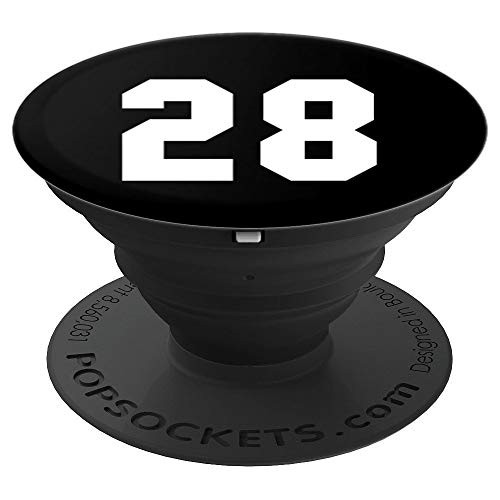 28 Team Sports Jersey Front  Back Number Player Fan PopSockets Grip and Stand for Phones and Tablets