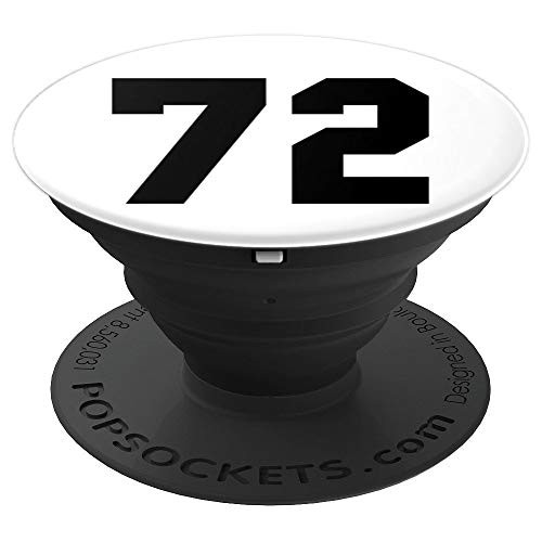 72 Team Sports Jersey Front  Back Number Player Fan PopSockets Grip and Stand for Phones and Tablets