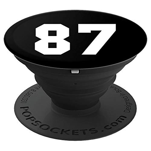 87 Team Sports Jersey Front  Back Number Player Fan PopSockets Grip and Stand for Phones and Tablets