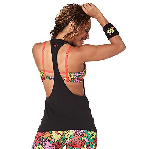 Zumba Active Backless Dance Fitness Tops Open Back Workout Tank Tops for Women Back to Black XXL