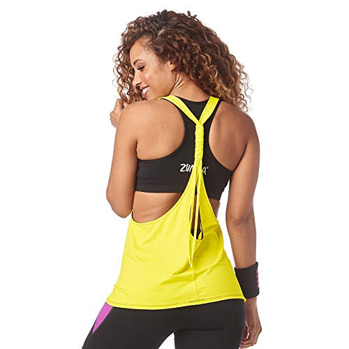 Zumba Active Backless Dance Fitness Tops Open Back Workout Tank Tops for Women Blackish M