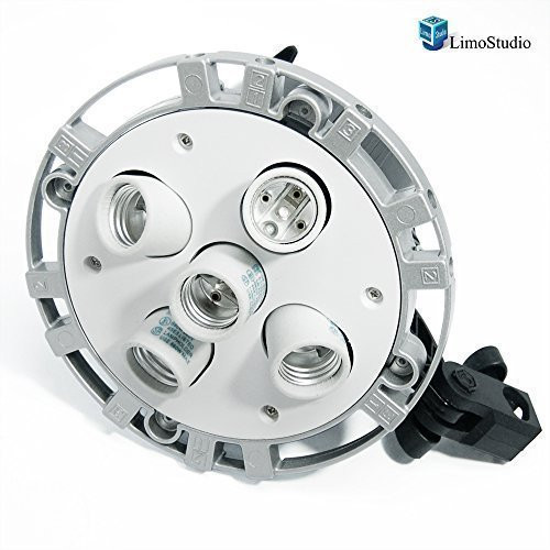 LimoStudio Photo Video Studio 5in1 E26 E27 FiveHold Socket Tricolor Studio Light Bulb Speeding Lamp Head MultiHolder AGG1434