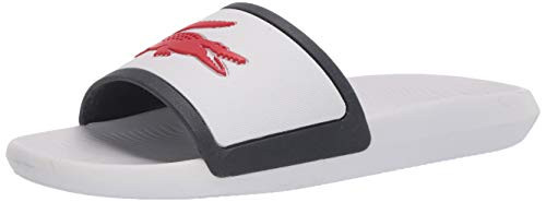 Lacoste Women s Croco Slide TRI 3 CFA Sandal White/Navy/Red 5 Medium US