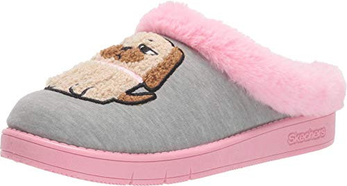 Skechers Kids Girl s Sleepy Slides Pouty Pup 85674L Little Kid/Big Kid Gray/Pink 11 Little Kid