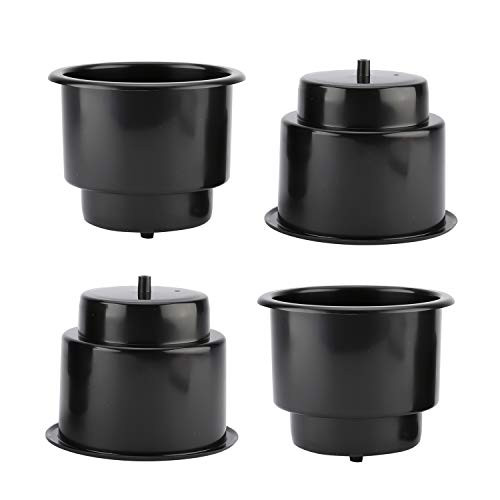 Artilife 4Pcs Black Universal Plastic Cup Drink Can Holder with Drain Hole for Car Truck Boat Marine RV 4