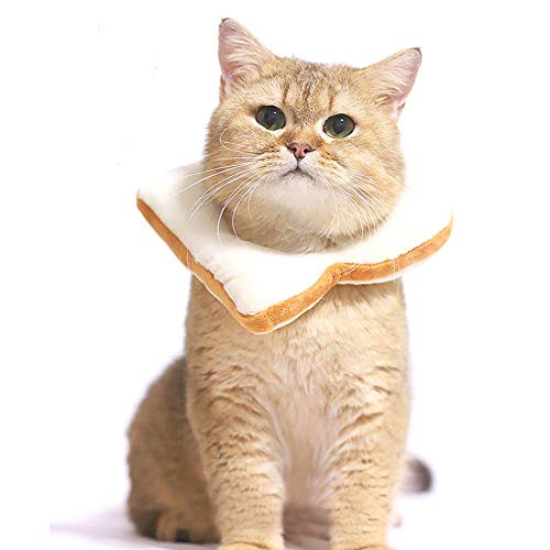 Adnikia Creative Soft Bread Slice Collar for Cat Toast BreadShaped Cat Headdress Pet Cat Cosplay Makeup Cap Pet Cartoon Costume Cat Dressing Up Props Toast Shape Pet HeadgearS Yellow