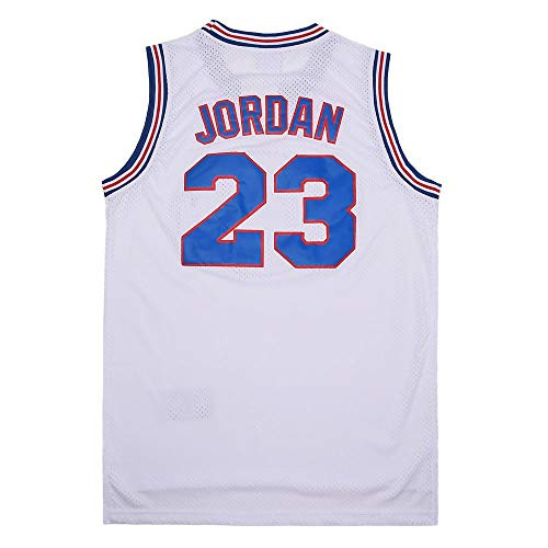 Youth Basketball Jersey 23 Moive Space Jam Jerseys for Kids White Youth Small