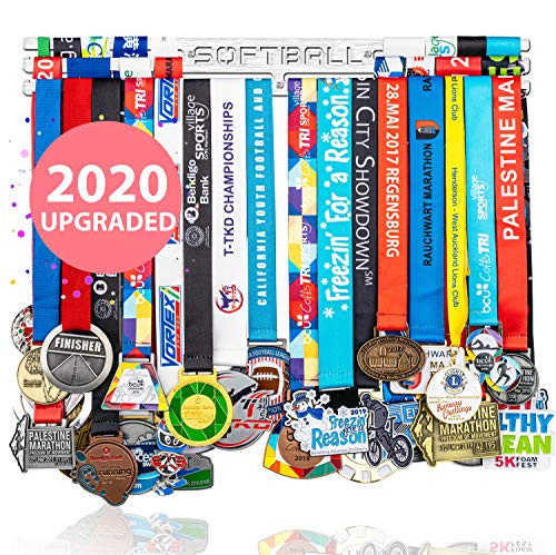 Softball Medal Rack Medal Display Frame Marathon Medal Display Hanger Running Medal Hanger Medal Holders for Sports Award Ribbon Holder Award Display Medal Hanger for Runners