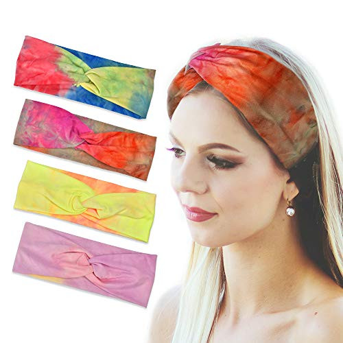 HOMERLY Tie Dye Headbands for Women and Teen GirlsElastic Stretch HeadbandsYoga Running Sport Knot Turban Hairbands Fashion Hair Accessories Assorted Colors4 Pack HOMERLY Tie Dye Headbands for Women and Teen GirlsElastic Stretch HeadbandsYoga Running Sport Knot Turban Hairbands Fashion Hair Accessories Assorted Colors4 Pack