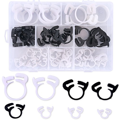 Hilitchi 52Pcs Heavy Duty Speedy Double Snap Grip Plastic Nylon Ratcheting Hose Clamps Assortment Kit
