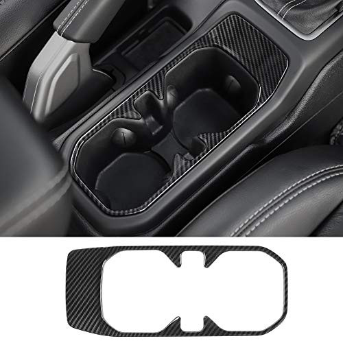 CheroCar Cup Holder Cover Frame Trim for Jeep wangler JL JLU 20182020 for Jeep Gladiator JT 2020 Carbon Fiber Grain ABS Interior Decoration 1pc