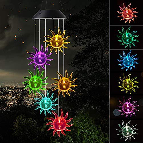 JOBOSI Sun Wind Chimes Solar Wind Chimes Wind Chime Outdoor Outside Garden Yard Decor Gifts for Grandma mom Family Garden Gifts JOBOSI Sun Wind Chimes Solar Wind Chimes Wind Chime Outdoor Outside Garden Yard Decor Gifts for Grandma mom Family Garden Gifts