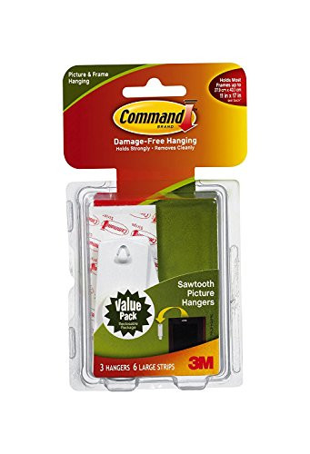 Command Sawtooth Picture-Hanging Hooks, 3-Hanger, 2 Pack