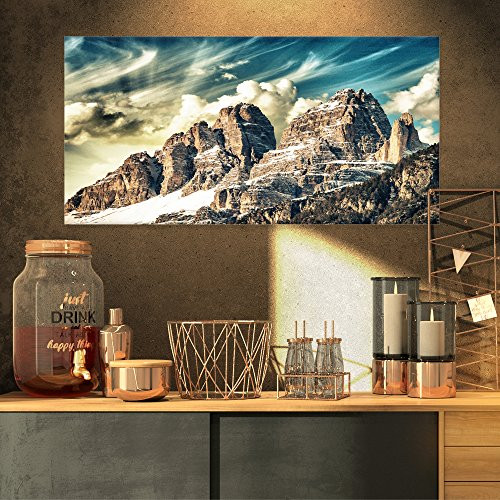 Designart PT9343-32-16 High Peaks of Dolomites-Landscape Photo Canvas Art Print-32x16, 32x16 Blue Designart PT9343-32-16 High Peaks of Dolomites-Landscape Photo Canvas Art Print-32x16, 32x16 Blue