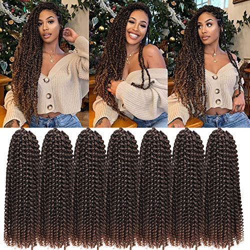 Passion Water Wave Twist Crochet Hair Water Wave Twisting Hair Ombre Synthetic Passion Hair 18 Inch Water Wave Crochet Braids Hair Bohemian Twist Hair Faux Locs Crochet Passion Hair