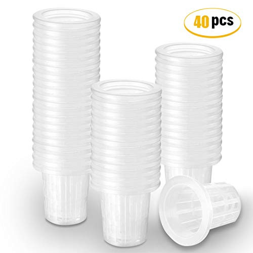 Flantor Garden Plastic Net Cups40 Pack Garden Plastic Slotted Mesh Net Cups Pots 2 Inch Hydroponic Cups Net Pots Cups for HydroponicsAquaponicsOrchids Slotted Mesh