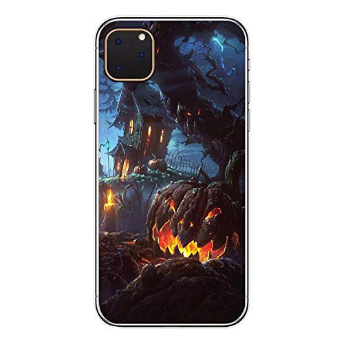 acumec Halloween iPhone 11 Pro Max Case Clear Protective Heavy Duty Case with Soft TPU Bumper Halloween Phone Cases Pumpkin Ghost Soft TPU Back Cover for iPhone 11 Pro Max