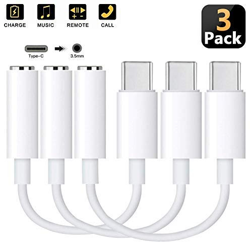 3 Pack USBC to 3 5mm Headphone Jack Adapter Google Pixel 2 Dongle Headphone Adapter Type C to 3 5mm Type C 3 5mm Aux Converter w/Realtek DAC Hires Chipset for Google Pixel 2/XL