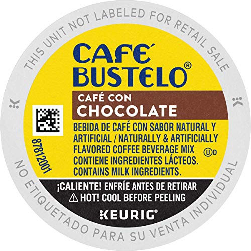 Cafe Bustelo Cafe con Chocolate Flavored Espresso Style Coffee 10 K Cups for Keurig Coffee Makers